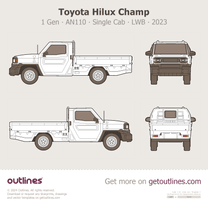 2023 Toyota Hilux Stout 1 Gen ∙ AN120 Pickup Truck blueprint