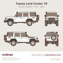 2023 Toyota Land Cruiser 70 HZJ76 Facelift4 GLX SUV blueprint