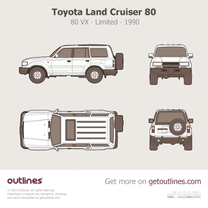 1990 Toyota Land Cruiser J80 80 ∙ VX ∙ Limited SUV blueprint