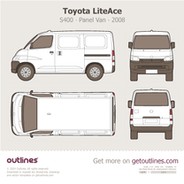 2008 Toyota LiteAce Panel Van S400 ∙ Top View Van blueprint
