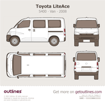 2008 Toyota LiteAce Van S400 ∙ Top View Van blueprint