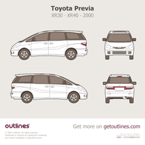 2000 Toyota Previa XR30 Minivan blueprint