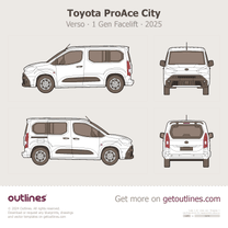 2025 Toyota ProAce City Verso ∙ 1 Gen Facelift Van blueprint