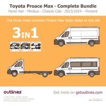 2025 Toyota Proace Max 3 in 1 Bundle ∙ $59 instead of $72 Including Panel Van, Minibus, and Chassis Cab Van blueprint