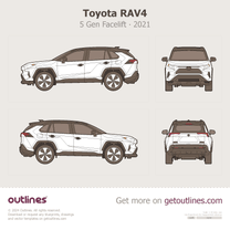 2021 Toyota RAV4 5 Gen Facelift SUV blueprint