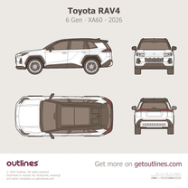2026 Toyota RAV4 6 Gen ∙ XA60 Top View SUV blueprint