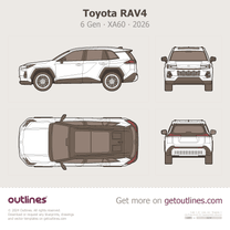 2026 Toyota RAV4 6 Gen ∙ XA60 Top View SUV blueprint
