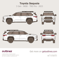 2023 Toyota Sequoia 3 Gen ∙ XK80 TRD Pro SUV blueprint