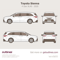 2020 Toyota Sienna 4 Gen XL40 Minivan blueprint