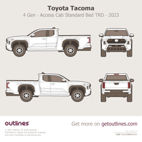 2023 Toyota Tacoma 4 Gen Access Cab Standard Bed ∙ TRD Off-Road  Pickup Truck blueprint