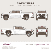 2023 Toyota Tacoma 4 Gen Double Cab Long Bed ∙ TRD Off-Road Pickup Truck blueprint