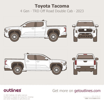 2023 Toyota Tacoma 4 Gen TRD Off Road Double Cab Pickup Truck blueprint