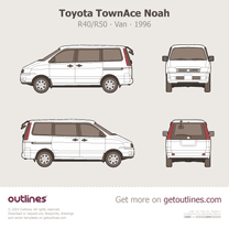 1996 Toyota LiteAce R40 ∙ R50 Minivan blueprint