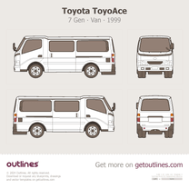 2000 Toyota ToyoAce 7 Gen ∙ Route Van XZC605V ∙ KDY241V ∙ KDY241V Van blueprint