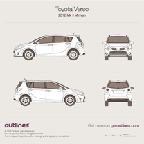 2012 Toyota Verso AR20 Facelift Minivan blueprint