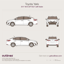 2017 Toyota Yaris XP150 Facelift Sedan blueprint