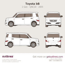 2005 Toyota bB 2 Gen ∙ QNC20 ∙ II Microvan blueprint