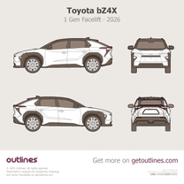 2026 Toyota bZ4X 1 Gen Facelift SUV blueprint