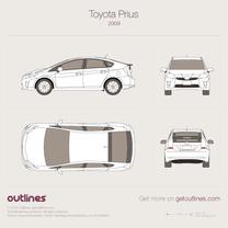 Toyota Prius blueprint and drawing