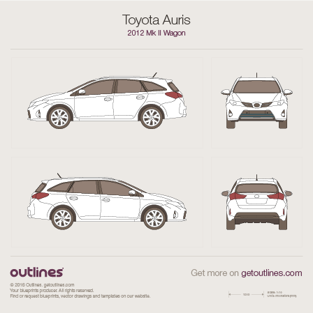 2012 Toyota Auris E180 Wagon blueprints and drawings