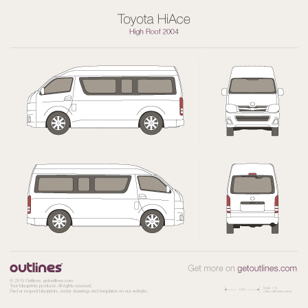 2004 Toyota Regius Ace High Roof Wagon blueprint