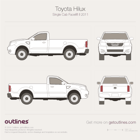 2011 Toyota Hilux Pickup Truck blueprints and drawings