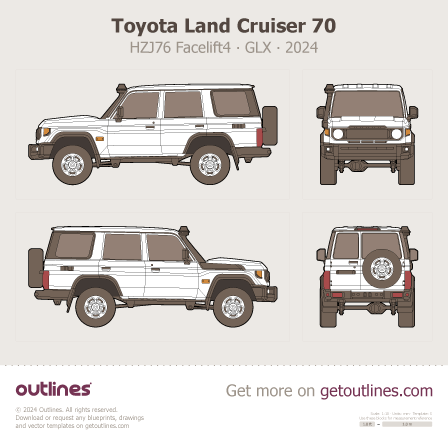 Toyota Land Cruiser 70 blueprint