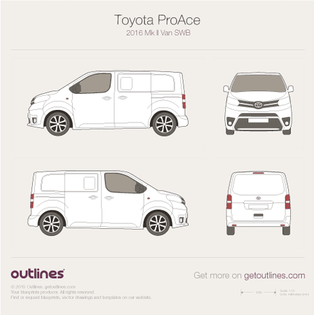 2016 Toyota ProAce II Van blueprints and drawings