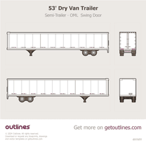2005 Trailers 53' Dry Van Trailer Semi-Trailer 53-ft ∙ 53 ft ∙ Swing Door Heavy Equipment blueprint
