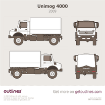 2009 Unimog 4000 Chassis ∙ Box ∙ Utility Heavy Truck blueprint