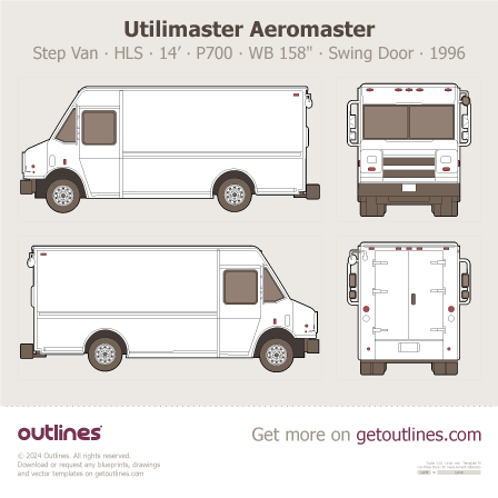 1996 Utilimaster Aeromaster Step Van ∙ HLS Van blueprints and drawings