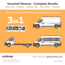 2025 Vauxhall Movano 3 in 1 Bundle ∙ $59 instead of $72 Including Panel Van, Minibus, and Chassis Cab Van blueprint