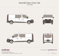 2015 Opel Vivaro Crew Cab L2 H1 Tailgate Wagon blueprint