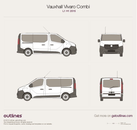 2015 Vauxhall Vivaro Combi Minivan blueprints and drawings