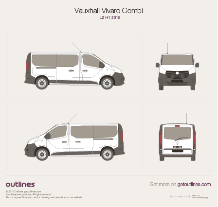 2015 Opel Vivaro Combi Minivan blueprints and drawings