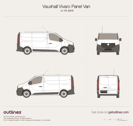 2015 Vauxhall Vivaro Panel Van Van blueprints and drawings
