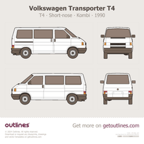 1990 Volkswagen Caravelle T4 Van blueprint