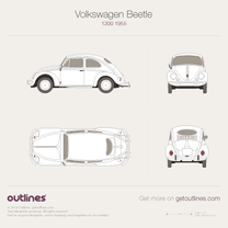 1950 Volkswagen Beetle 1200 Sedan blueprint