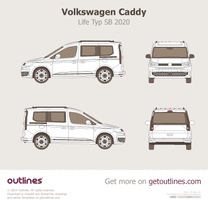 2020 Volkswagen Caddy 4 Gen / Typ SB Life Minivan blueprint