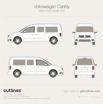 2015 Volkswagen Caddy Maxi Kombi Typ 2K Facelift II Wagon blueprint