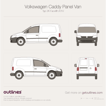 2010 Volkswagen Caddy Panel Van Typ 2K Facelift Van blueprint