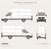2011 Volkswagen Crafter Delivery Van LWB Super-High Roof Facelift Van blueprint