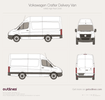 2006 Volkswagen Crafter Delivery Van MWB High Roof Van blueprint