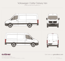 2011 Volkswagen Crafter Delivery Van MWB Normal Roof Facelift Van blueprint