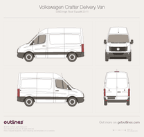 2011 Volkswagen Crafter Delivery Van SWB High Roof Facelift Van blueprint