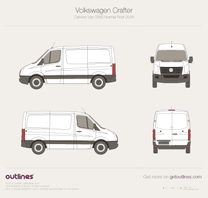 2006 Volkswagen Crafter Delivery Van SWB Normal Roof Van blueprint