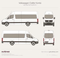 2011 Volkswagen Crafter Kombi LWB High Roof Facelift Wagon blueprint