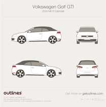 2009 Volkswagen Golf GTi Mk VI Cabriolet blueprint