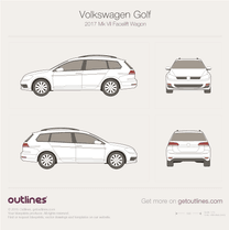 2017 Volkswagen Golf Mk7 Facelift Wagon blueprint
