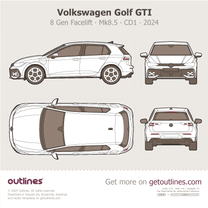 2013 Volkswagen Golf GTi Mk7 5-door Hatchback blueprint